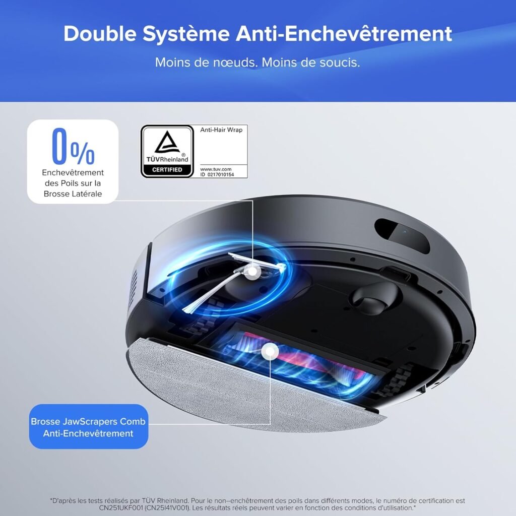 roborock Q7 L5+ Robot Aspirateur Laveur avec Station, 8000 Pa Aspiration | Vidange Automatique, Navigation LiDAR, 3 Niveaux d&rsquo;Eau, pour Poils d&rsquo;Animaux/Tapis, App - photo produit