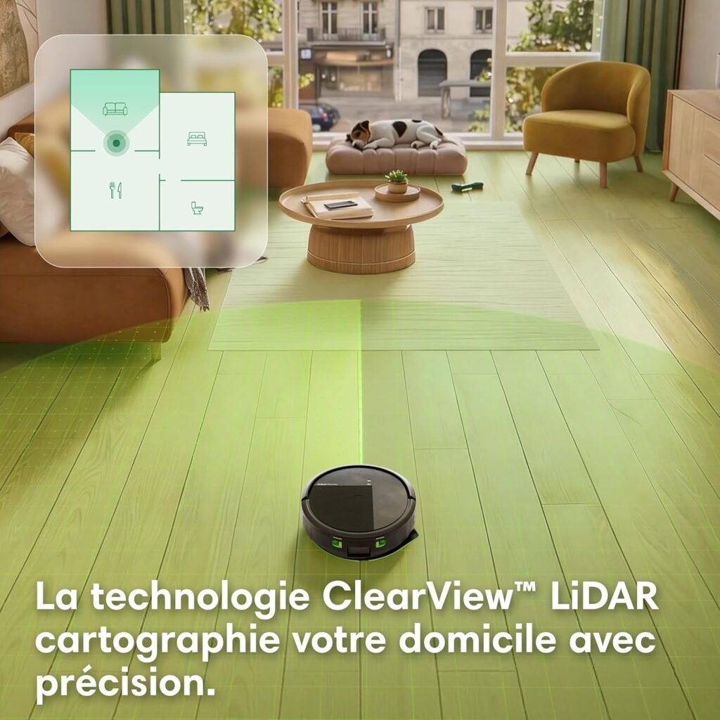 iRobot Roomba 115 Combo+Base AutoEmpty – Robot Aspirateur Laveur 2en1 – Puissance d&rsquo;Aspiration 15KPa – Brosse latérale étendue – Lingette de Lavage déportée – Navigation LiDAR – Noir - photo produit