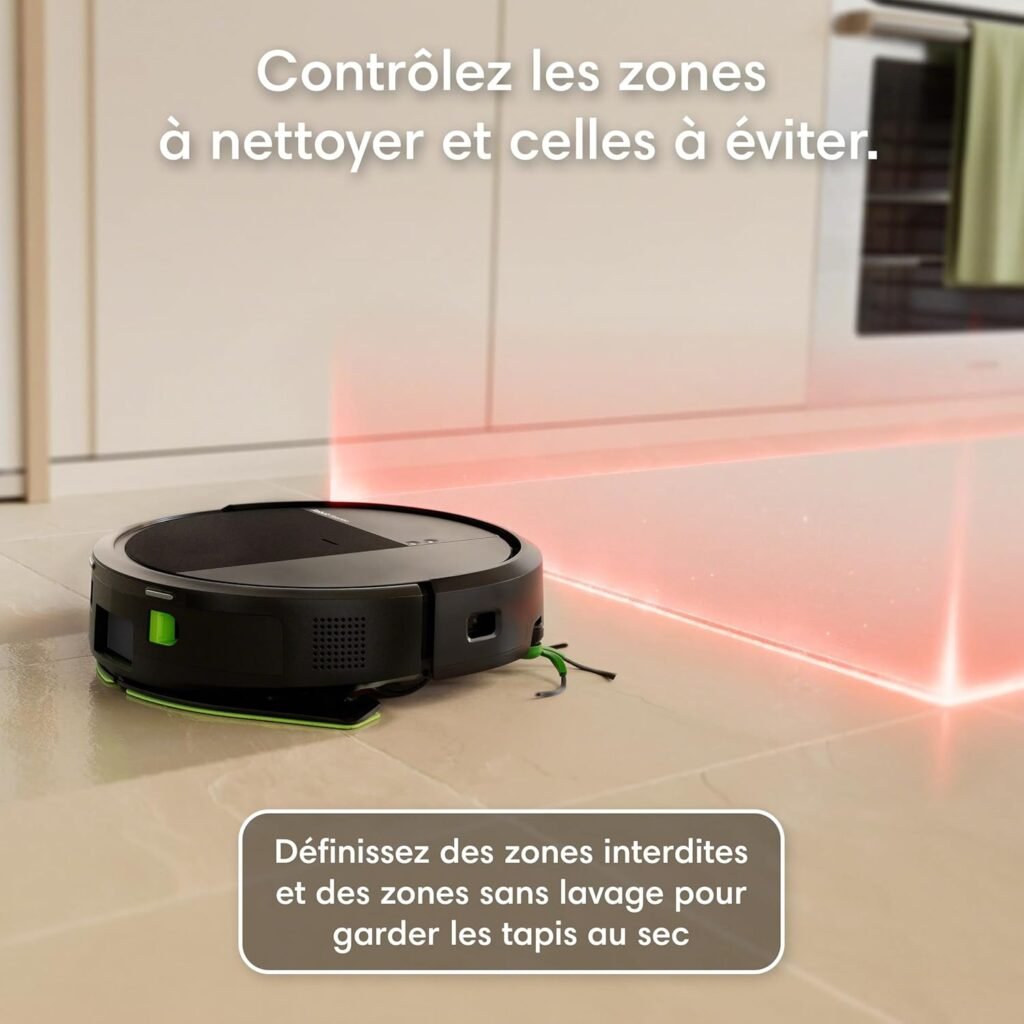 iRobot Roomba 115 Combo+Base AutoEmpty – Robot Aspirateur Laveur 2en1 – Puissance d&rsquo;Aspiration 15KPa – Brosse latérale étendue – Lingette de Lavage déportée – Navigation LiDAR – Noir - photo produit