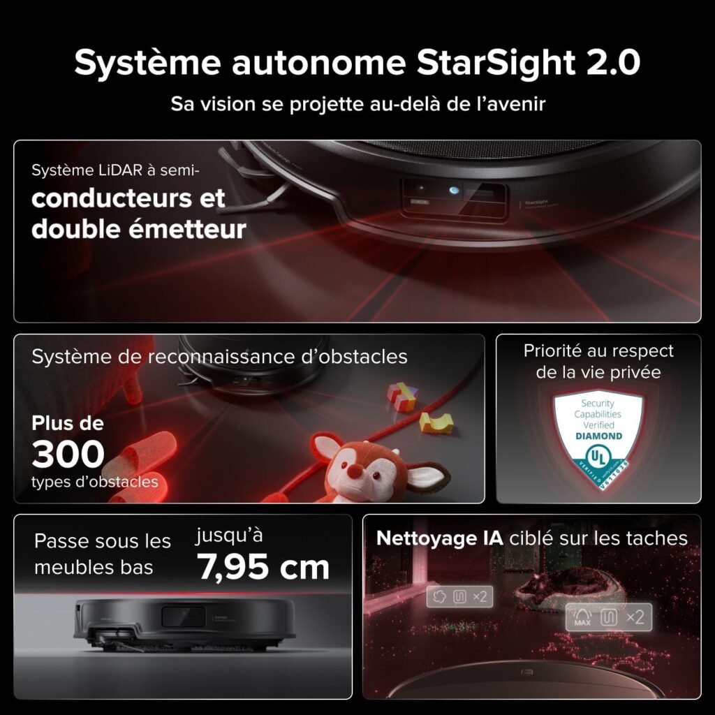 roborock Saros 20 Set Robot Aspirateur Laveur, Châssis AdaptiLift 3.0 - photo produit