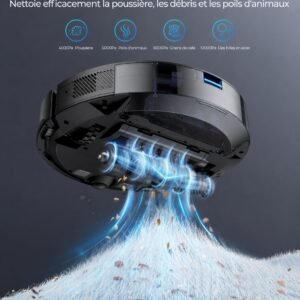 Laresar Clean Aspirateur Robot Laveur LiDAR, Aspiration 10 000 Pa
