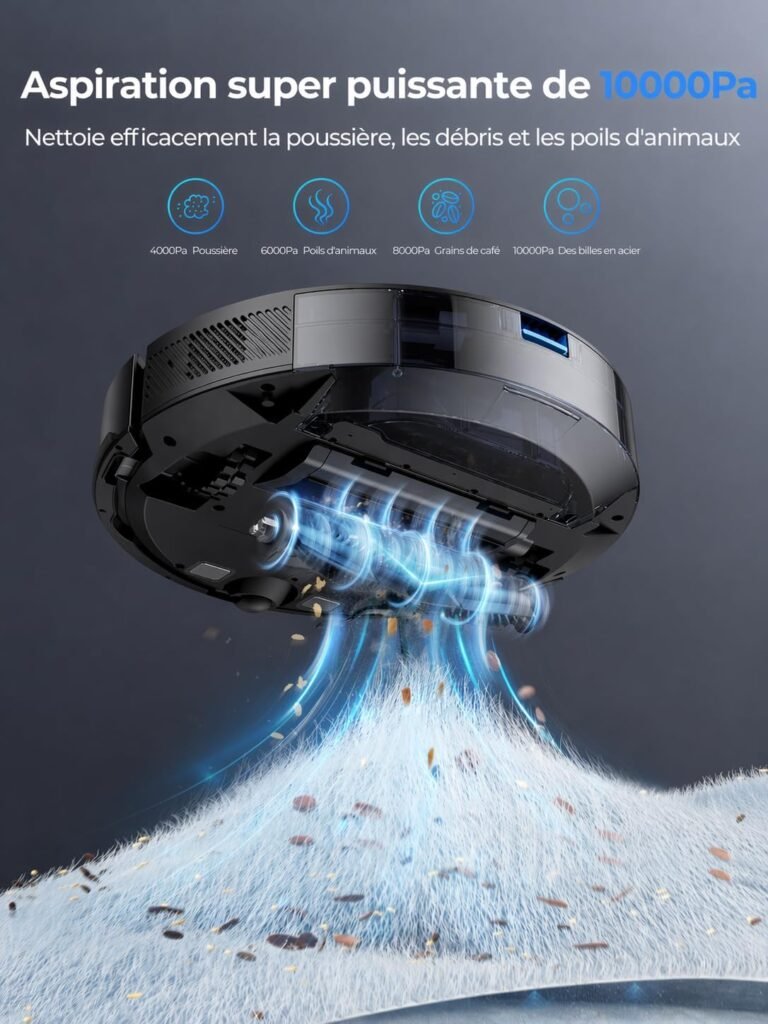 Laresar Clean Aspirateur Robot Laveur LiDAR, Aspiration 10 000 Pa - photo produit