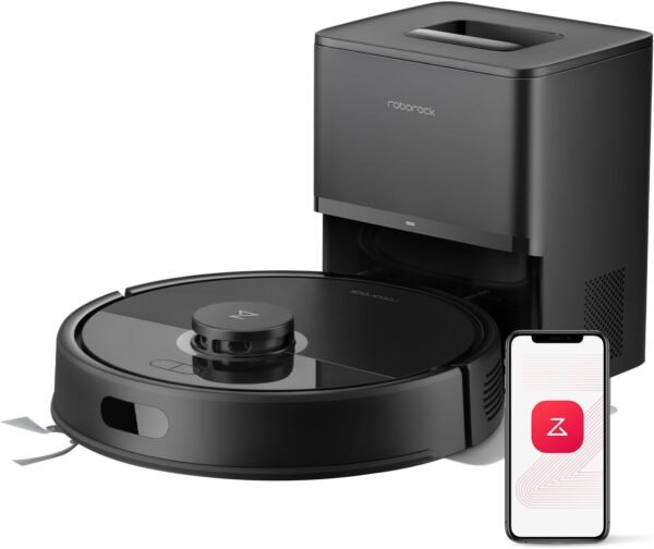 roborock Q7 L5+ Robot Aspirateur Laveur avec Station, 8000 Pa Aspiration | Vidange Automatique, Navigation LiDAR, 3 Niveaux d’Eau, pour Poils d’Animaux/Tapis, App