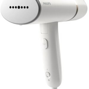 Philips défroisseur à main 3000, 20 g/min, 1000W, pliable et léger, Blanc | Prêt en 30 secondes, réservoir amovible 120ml, plaque chauffante métallique, pochette incluse, léger 660g (STH3020/10)