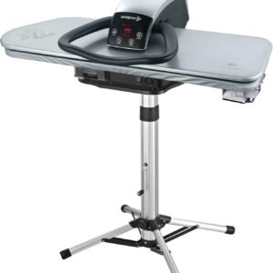 Presse à Repasser à Vapeur 101HD Professionnelle 101cm avec Support/Socle - Argent (+ Filtre à eau Anti-écaillement GRATUIT, Couverture de Rechange et Sous-Feutre en Mousse)