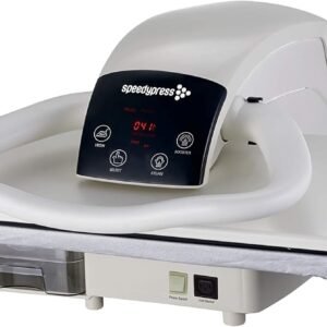 Speedypress 81HD Presse à repasser à vapeur professionnelle ultra résistante Blanc 81 cm (+ embout de fer gratuit, filtre à eau anti-calcaire, housse de rechange et sous-feutre en mousse)