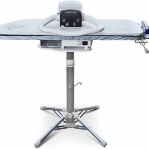 Speedypress Presse à Repasser à Vapeur 101HD-Blanc 101cm avec Support (+ Fer à Repasser, Filtre à Eau Anticalcaire, Housse de Rechange et Sous-Feutre en Mousse)