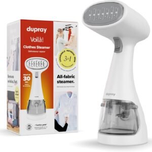Dupray Voila 3-en-1 Steamer à Main – Défroisseur Portable pour Vêtements, Tissus et Usage Domestique, Compact et portatif