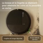 iRobot Roomba 115 Combo+Base AutoEmpty – Robot Aspirateur Laveur 2en1 – Puissance d&rsquo;Aspiration 15KPa – Brosse latérale étendue – Lingette de Lavage déportée – Navigation LiDAR – Noir