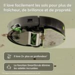 iRobot Roomba 115 Combo+Base AutoEmpty – Robot Aspirateur Laveur 2en1 – Puissance d&rsquo;Aspiration 15KPa – Brosse latérale étendue – Lingette de Lavage déportée – Navigation LiDAR – Noir