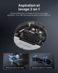 VONKO Robot Aspirateur Laveur avec Station de Vidage Automatique, 8000Pa, Navigation LiDAR 2.0, 180min Autonomie, Détection de Tapis, App & Alexa, Idéal Poils d’Animaux & Sols Dur,Noir