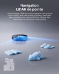 VONKO Robot Aspirateur Laveur avec Station de Vidage Automatique, 8000Pa, Navigation LiDAR 2.0, 180min Autonomie, Détection de Tapis, App & Alexa, Idéal Poils d’Animaux & Sols Dur,Noir