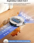 Lefant M2 Plus Robot Aspirateur Laveur avec Station 6000Pa, Blanc | Vidage Automatique avec Sac 2,5L,Navigation Laser dToF,Cartographie Intelligente,Évitement PSD,Poils d’Animaux,WiFi/App/Alexa